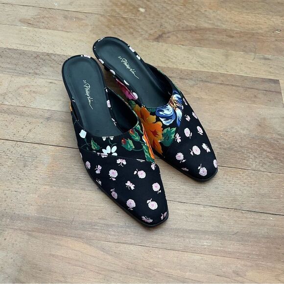 3.1 Phillip Lim Agatha Floral Mule Size 36.5 Kitten Heels - Picture 13 of 14